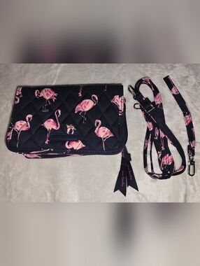 Vera Bradley Navy Flamingo RFID 3-in-1 Crossbody